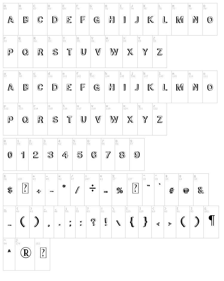 MTF Toast font map